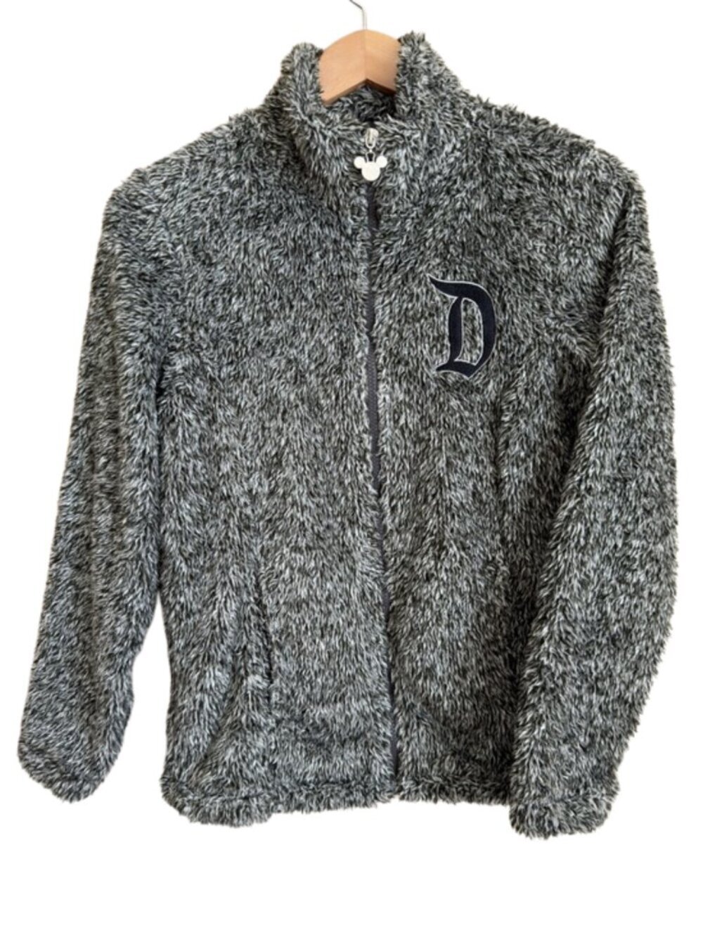 Disney Parks Disneyland D Logo High Pile Sherpa Fleece Full Zip Jacket XS Womens